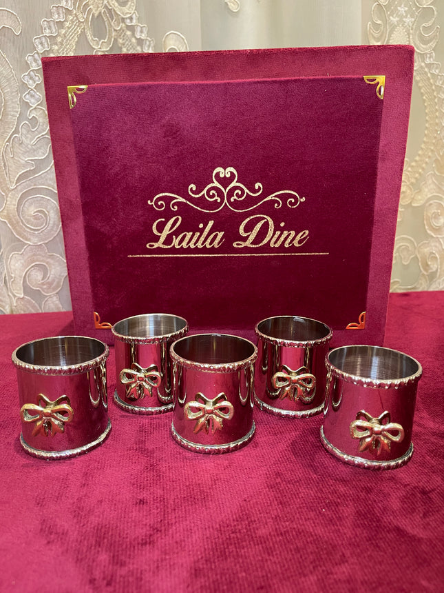 Laila Dine Silver Napkin Ring - Bow - Set
