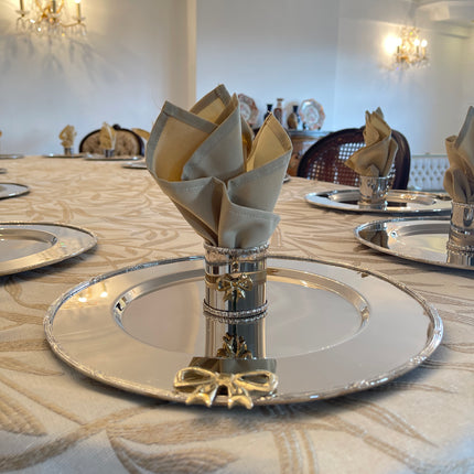 Laila Dine Silver Napkin Ring - Bow - Set