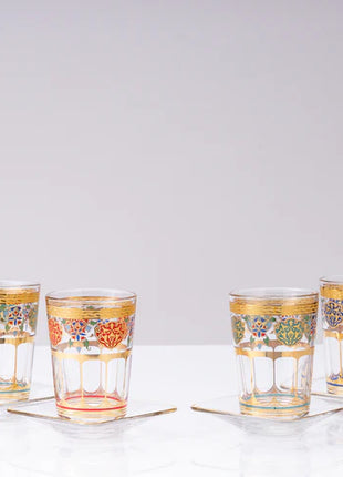 Mindada Moroccan Gold Tea Set - 12 Pieces, 200ml