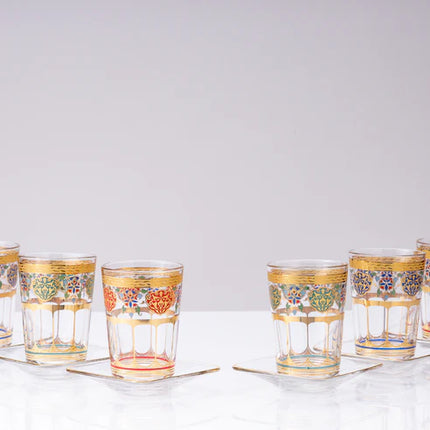Mindada Moroccan Gold Tea Set - 12 Pieces, 200ml