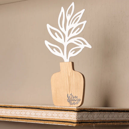 The Words Co Love Grows Here Wooden Vase