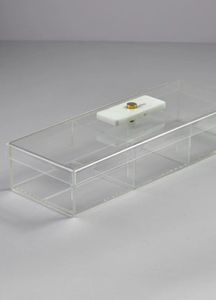 Zee Designs Plexi Glass Marble Large 3-Compartment Box