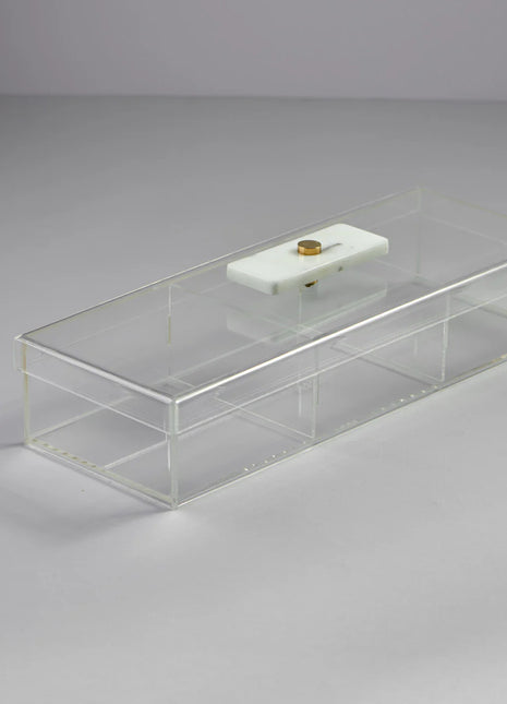 Zee Designs Plexi Glass Marble Large 3-Compartment Box