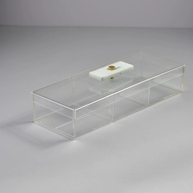 Zee Designs Plexi Glass Marble Large 3 Compartment Box