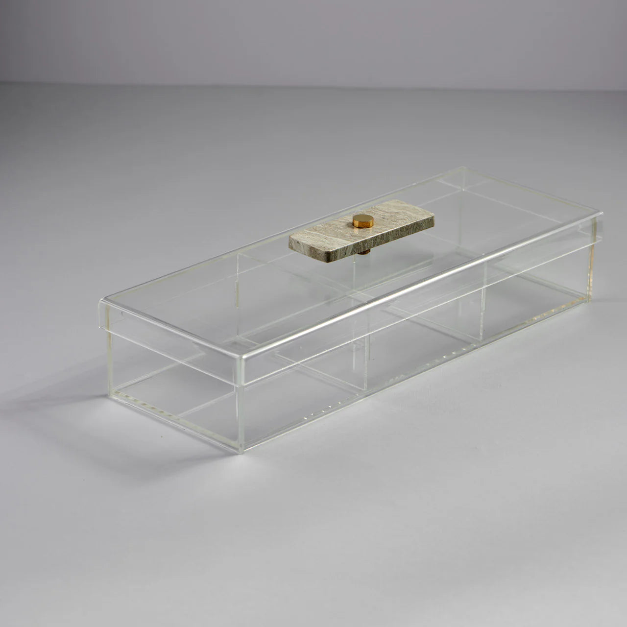 Zee Designs Plexi Glass Marble Large 3-Compartment Box