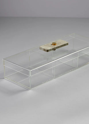 Zee Designs Plexi Glass Marble Large 3-Compartment Box