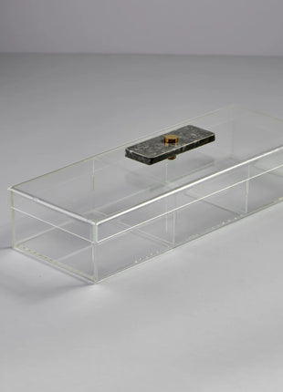 Zee Designs Plexi Glass Marble Large 3-Compartment Box