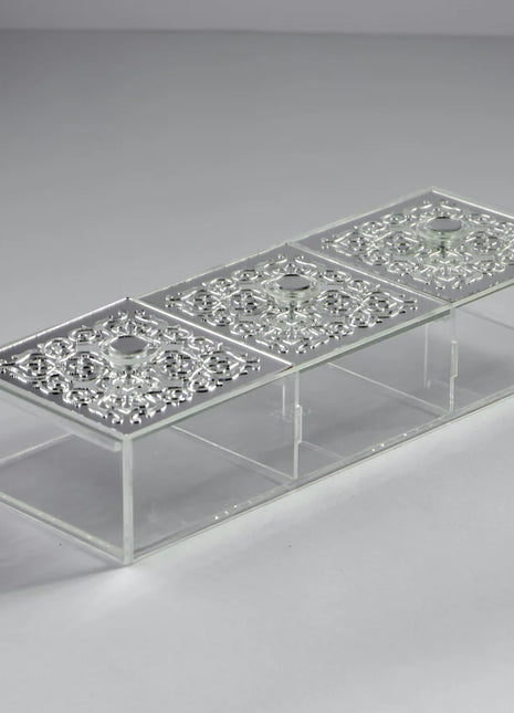 Zee Designs Plexiglass Motif Large 3-Compartments Box