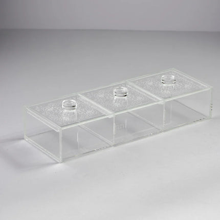 Zee Designs Plexiglass Motif Large 3-Compartments Box