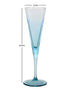 Pasabahce V-Line Champagne Flute Glass - Blue, 150ml