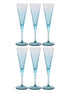 Pasabahce V-Line Champagne Flute Glass - Blue, 150ml