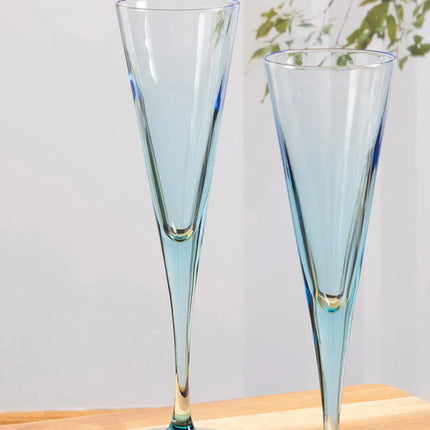 Pasabahce V-Line Champagne Flute Glass - Blue, 150ml