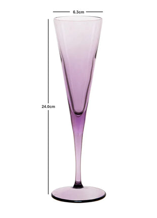 Pasabahce V-Line Champagne Flute Glass - Purple, 150ml