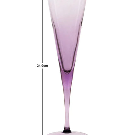 Pasabahce V-Line Champagne Flute Glass - Purple, 150ml