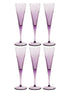 Pasabahce V-Line Champagne Flute Glass - Purple, 150ml