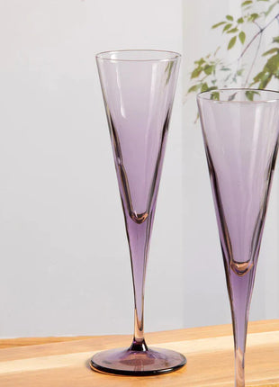 Pasabahce V-Line Champagne Flute Glass - Purple, 150ml