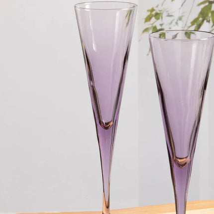 Pasabahce V-Line Champagne Flute Glass - Purple, 150ml