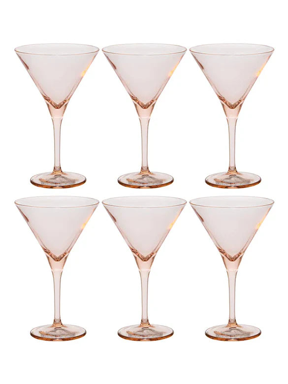 Pasabahce V-Line Martini Glass - Pink, 250ml