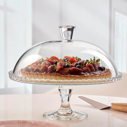 Pasabahce Patisserie Footed Serving Platter with Dome - 32cm