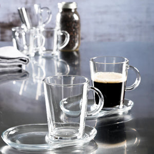 Pasabahce Tribeca Mug & Saucer Set - 4 Pieces