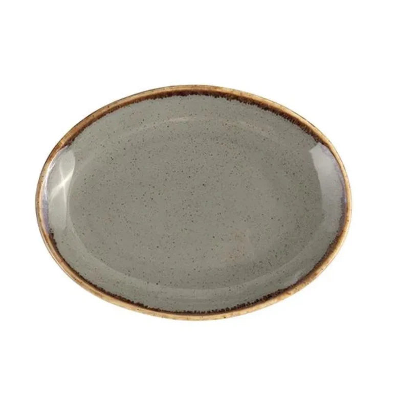 Porland Seasons Oval Plate - Dark Grey, 31cm