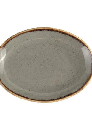 Porland Seasons Oval Plate - Dark Grey, 31cm