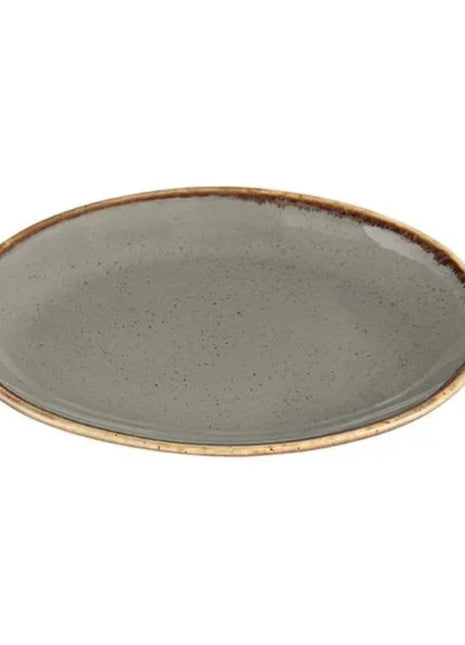 Porland Seasons Oval Plate - Dark Grey, 36cm