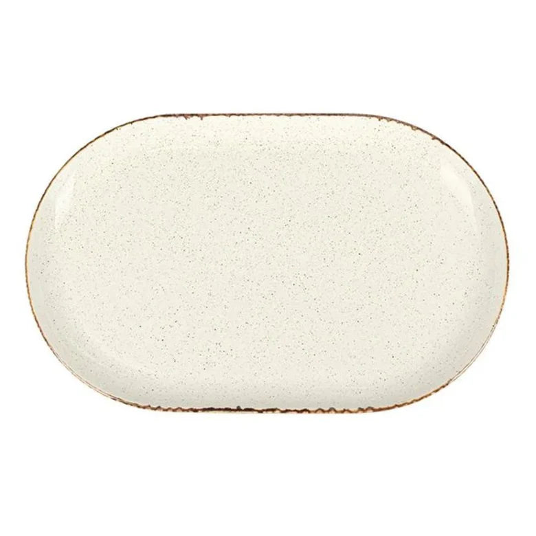 Porland Seasons Oval Serving Plate - Beige, 32x20cm