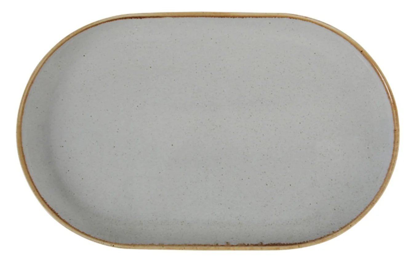 Porland Seasons Oval Serving Platter - Grey, 32x20cm