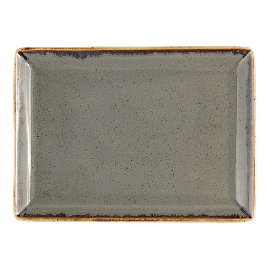 Porland Seasons Rectangular Serving Platter - Dark Grey, 35x26cm