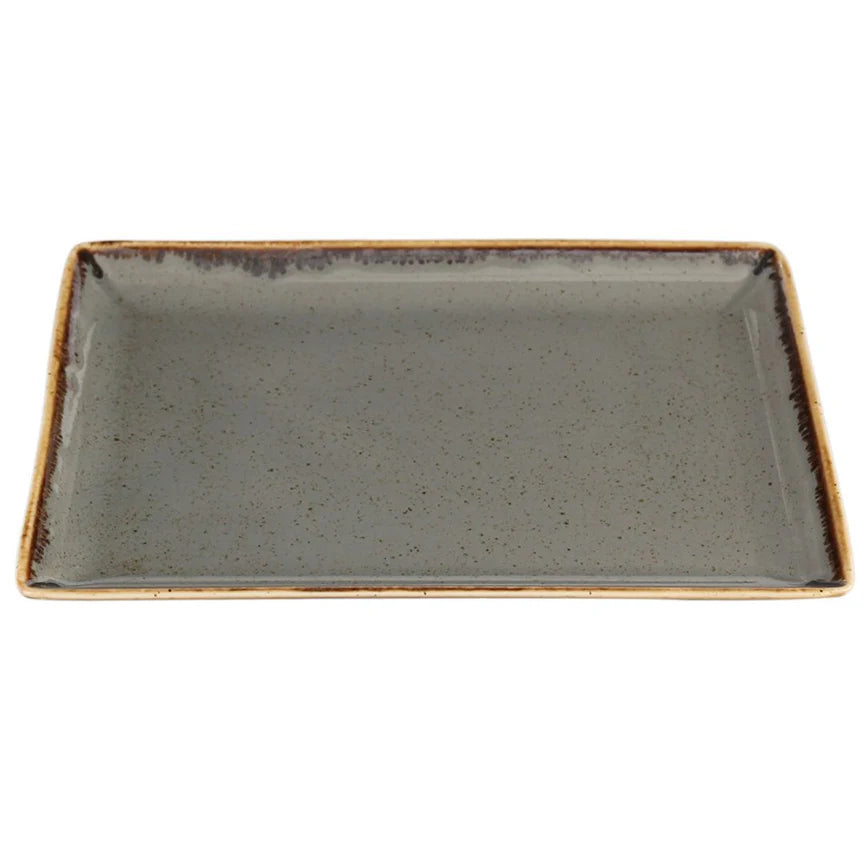 Porland Seasons Rectangular Serving Platter - Dark Grey, 35x26cm