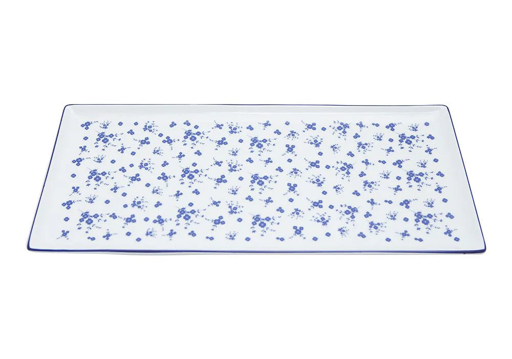 Porland Blue Passion Rectangular Plate - 35x16cm