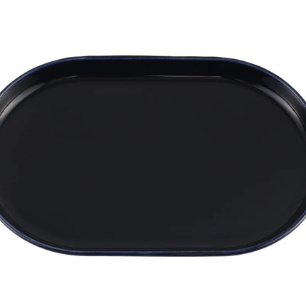 Porland Navy Blue Oval Serving Plate - 32cm