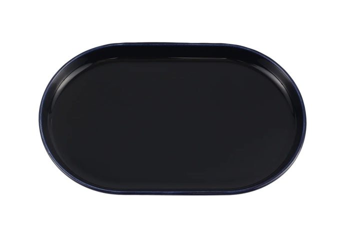 Porland Navy Blue Oval Serving Plate - 32cm