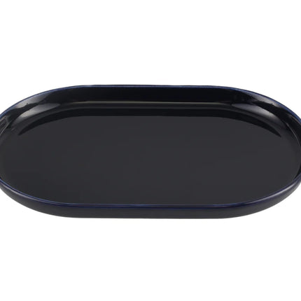 Porland Navy Blue Oval Serving Plate - 32cm