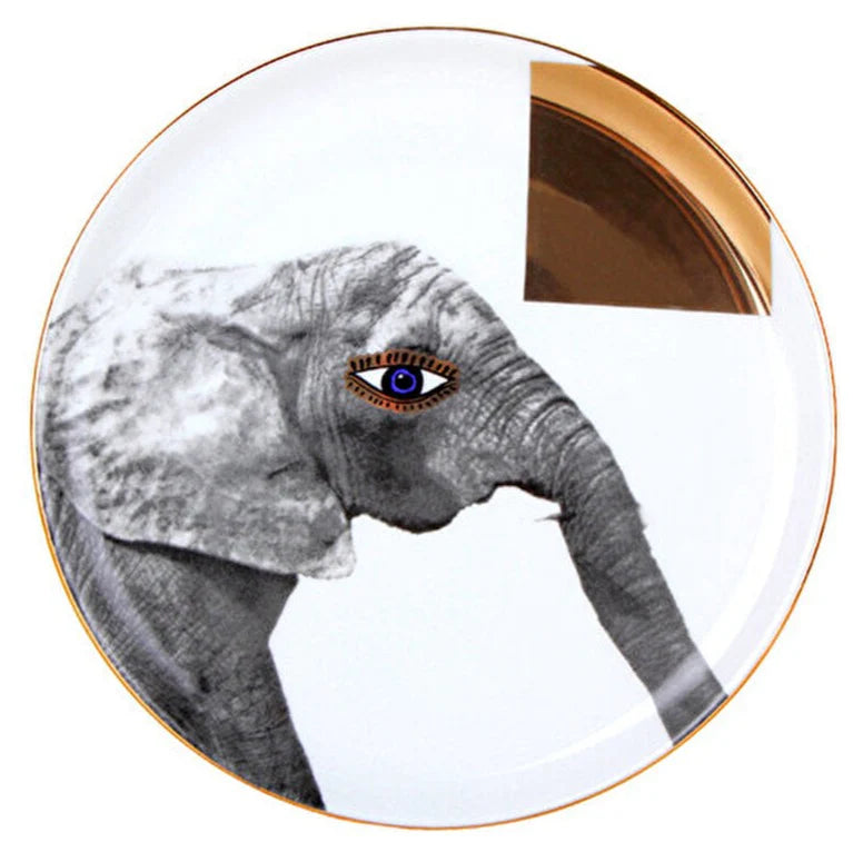 Porland Wild Life Elephant Flat Plate - 20cm