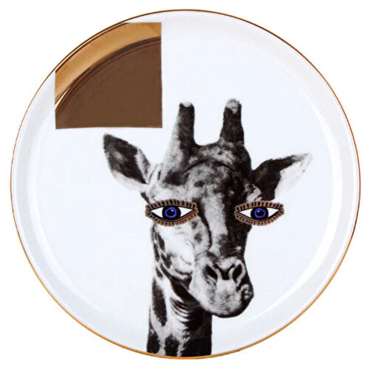 Porland Wild Life Giraffe Flat Plate - 20cm