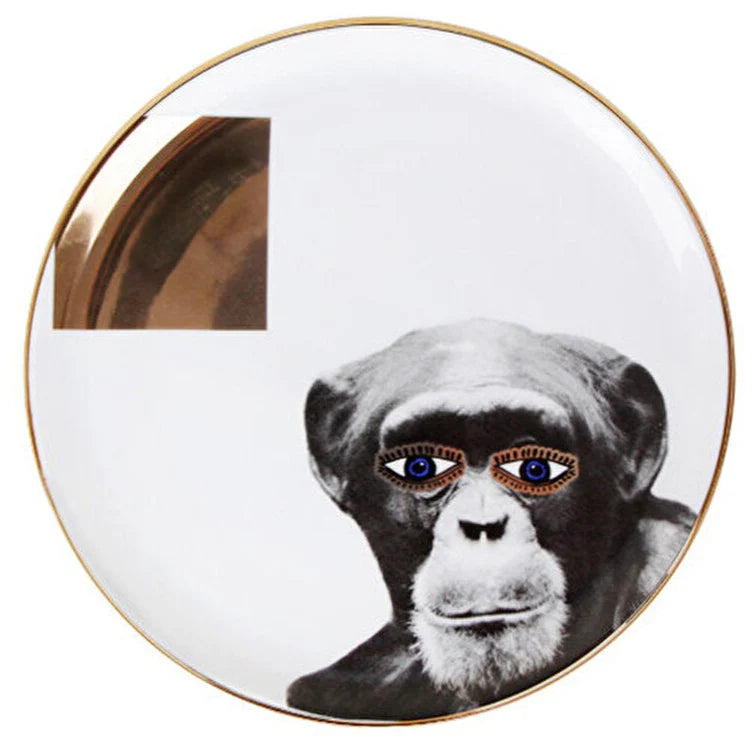 Porland Wild Life Monkey Flat Plate - 20cm