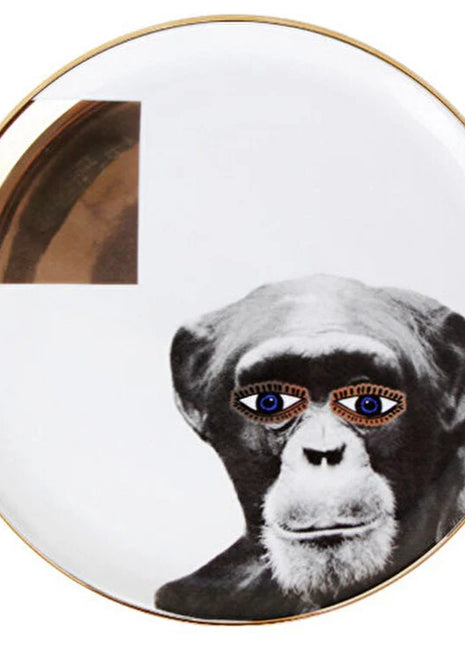 Porland Wild Life Monkey Flat Plate - 20cm