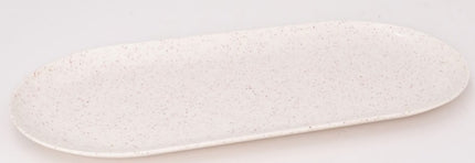 Bright Designs Melamine Savory Tray Set of 2 (L 30cm W 19cm H 3cm) Creamy with Brown (Summer Collection)