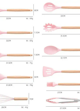 Silicone Kitchen Tools Set (19 Pcs)