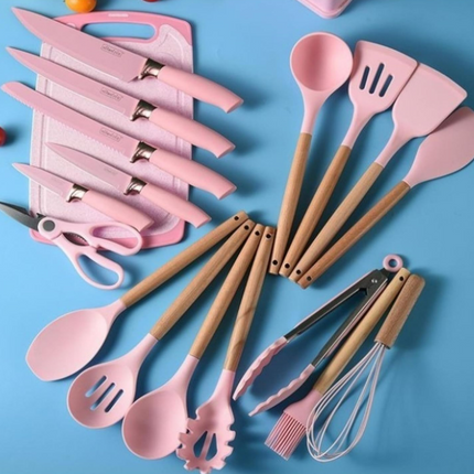 Silicone Kitchen Tools Set (19 Pcs)