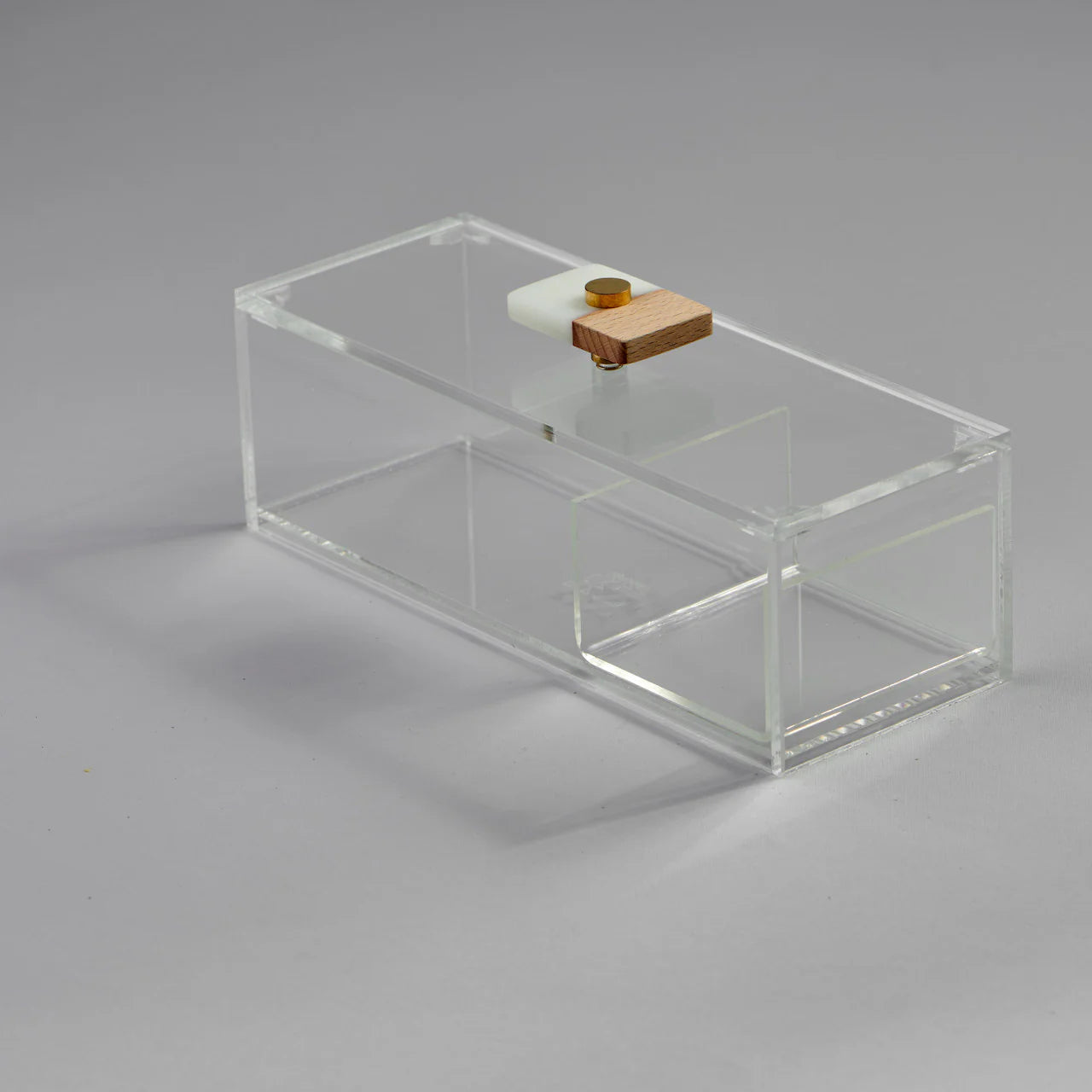 Zee Designs Plexi Glass Resin Small 3-Compartments Box