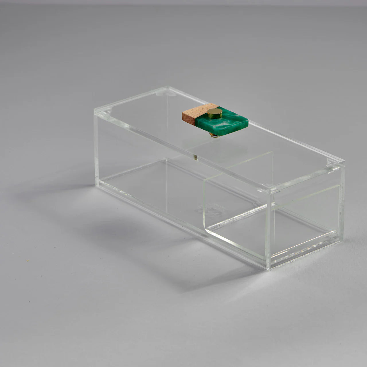 Zee Designs Plexi Glass Resin Small 3-Compartments Box