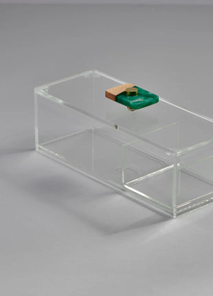 Zee Designs Plexi Glass Resin Small 3-Compartments Box