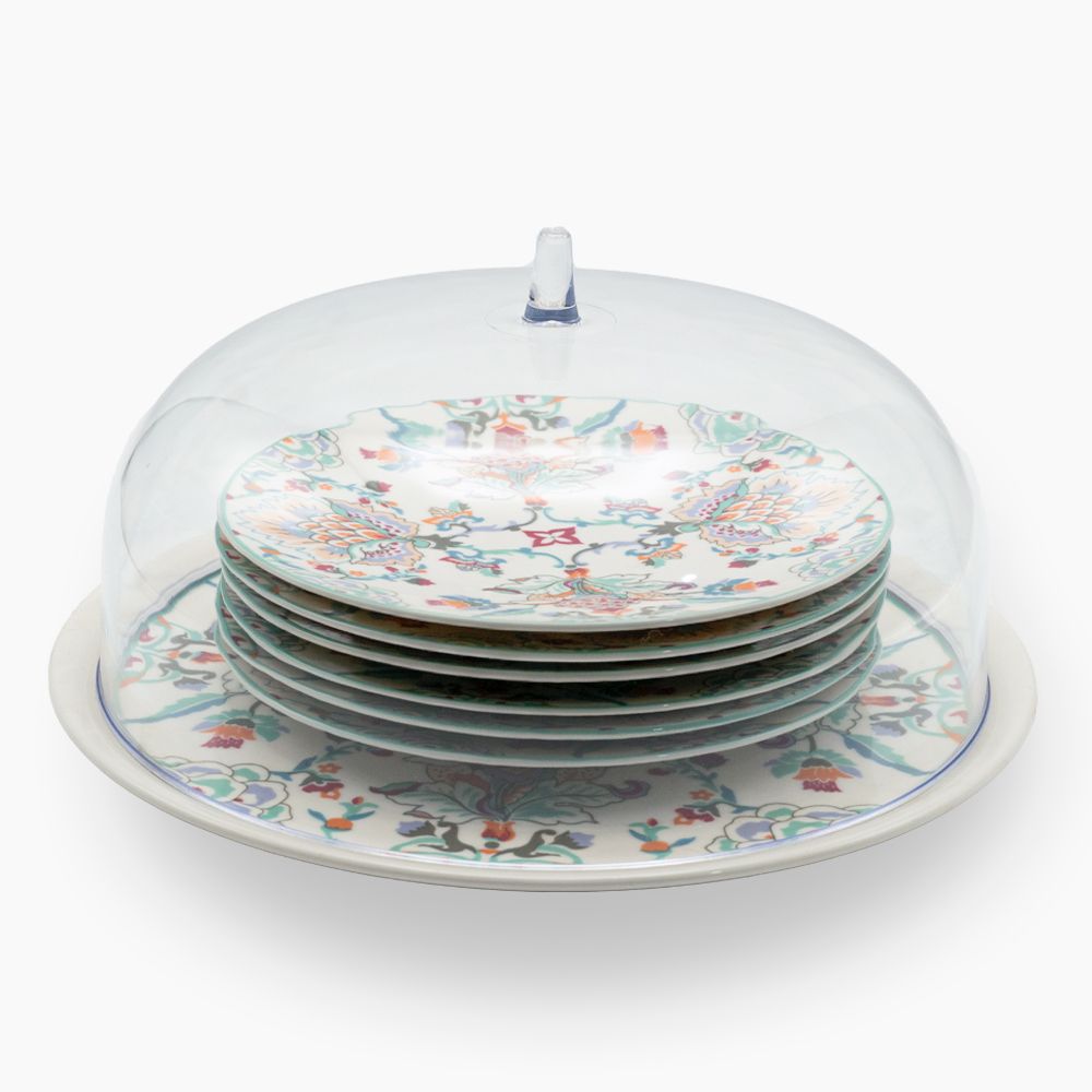 FM Rosa Porcelain Florina Coup Ivory Cake set 8 (Pcs)