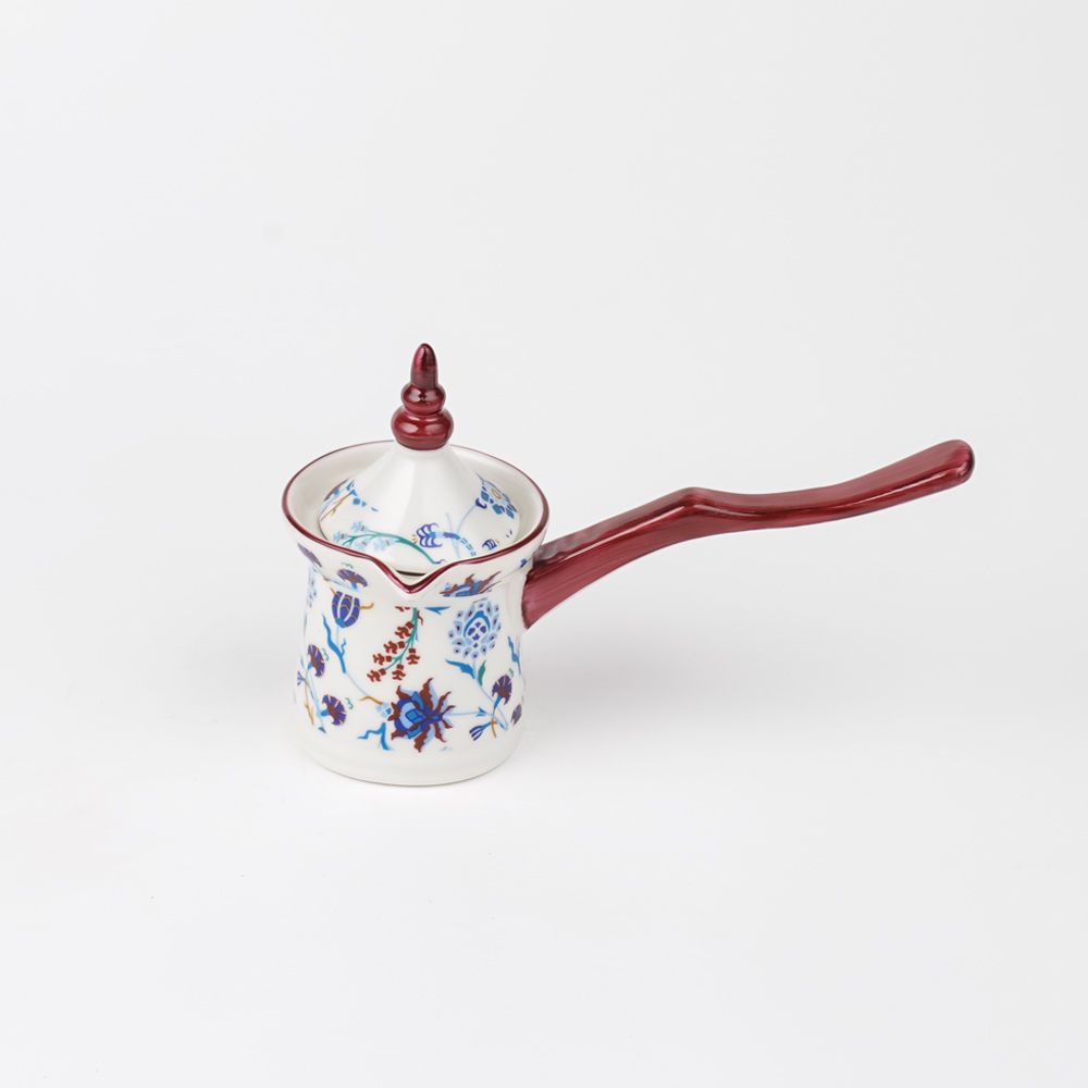 Rosa Porcelain Turkish Small Coffee Pot with Lid