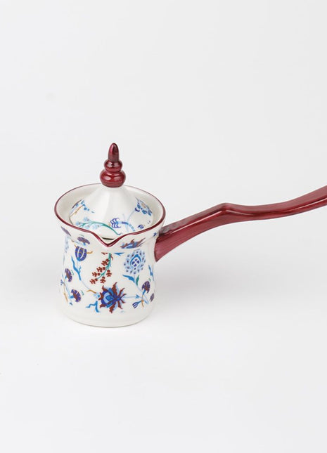 Rosa Porcelain Turkish Small Coffee Pot with Lid