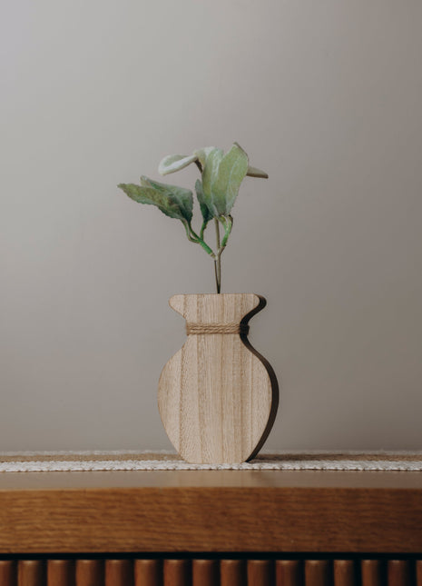 Rounded Bloom Wooden Vase
