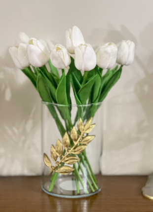 Asha's Vase with Gold Resin Leaf